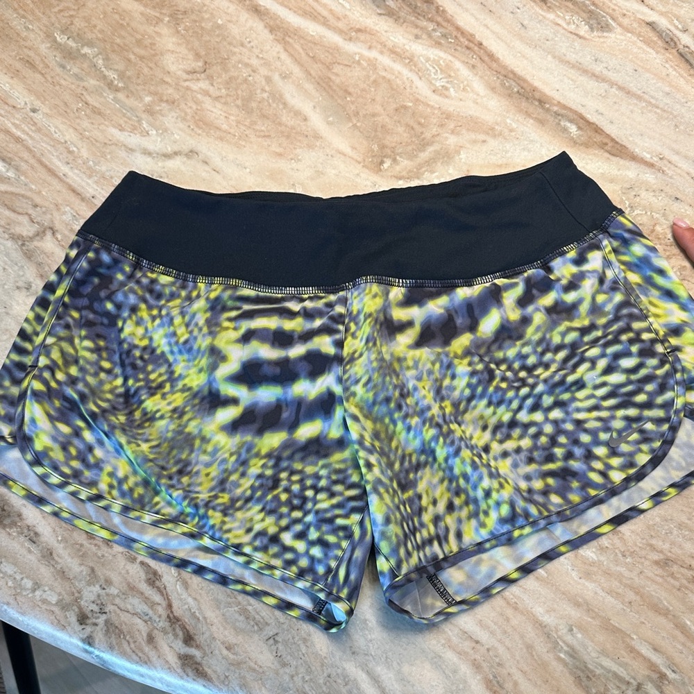 Nike Black and Yellow Athletic Shorts